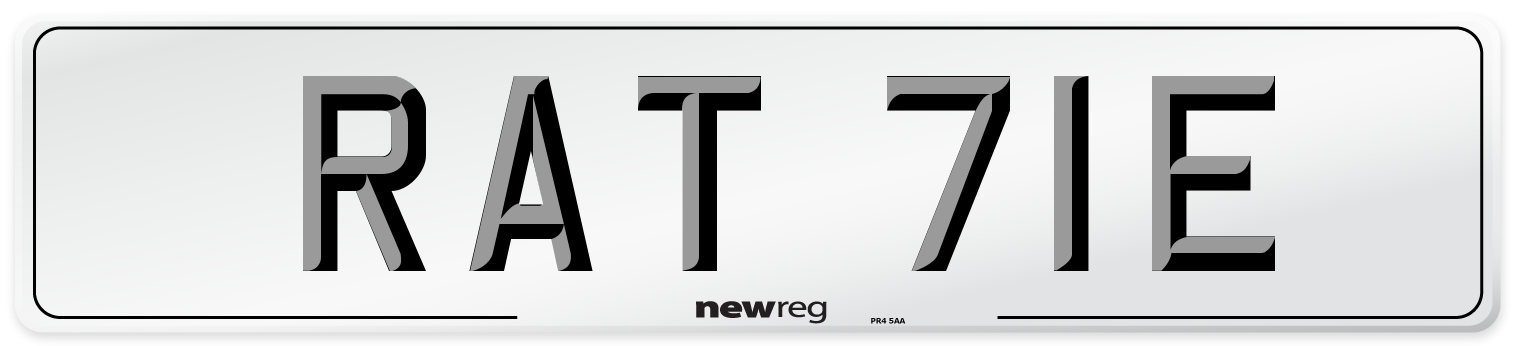 RAT 71E Number Plate from New Reg